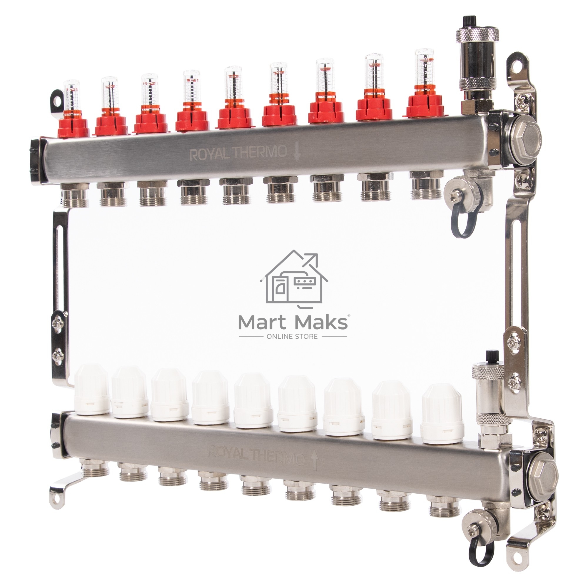 Коллектор Royal Thermo нерж. в сборе с расходомерами 1