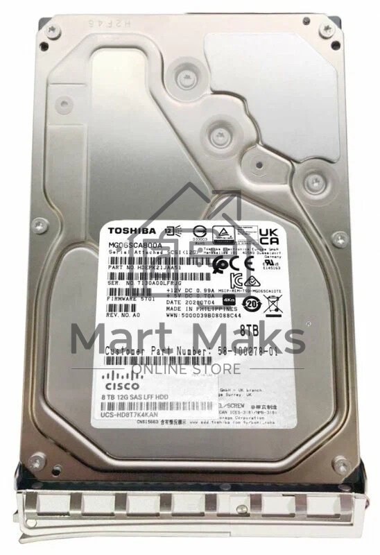 Жесткий диск HDD Toshiba MG06 8Tb 7200rpm, SAS 256Mb 3.5