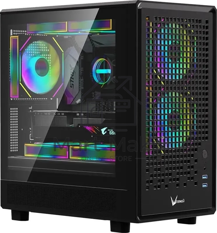 Компьютерный корпус Aerocool / Formula Air Mesh G2 черный без БП mATX 3x120mm 2xUSB3.0 audio