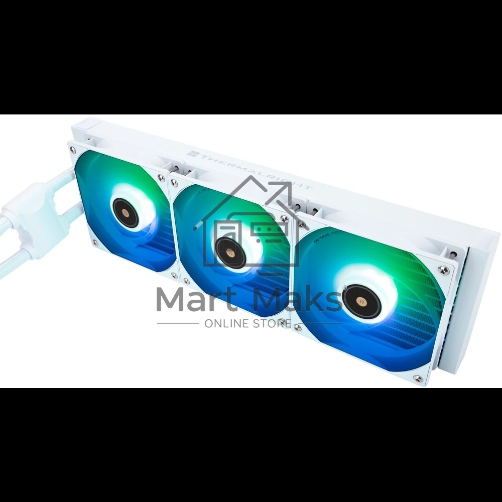 Водяное охлаждение для процессора Thermalright Frozen Notte 360 белый ARGB V2 (360mm, White, ARGB/ Fans: 3x120mm, 72.37CFM, 27.7dBA, 2000RPM/ Pump height 54mm, 28dBA, 5300RPM, Rad thickness 27mm/ S: 1200, 1700, 1851, 2011, 2066, 115X, AM2, AM2+, AM3, AM3+