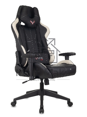 Кресло игровое Бюрократ VIKING 5 AERO WHITE черный/белый искусственная кожа