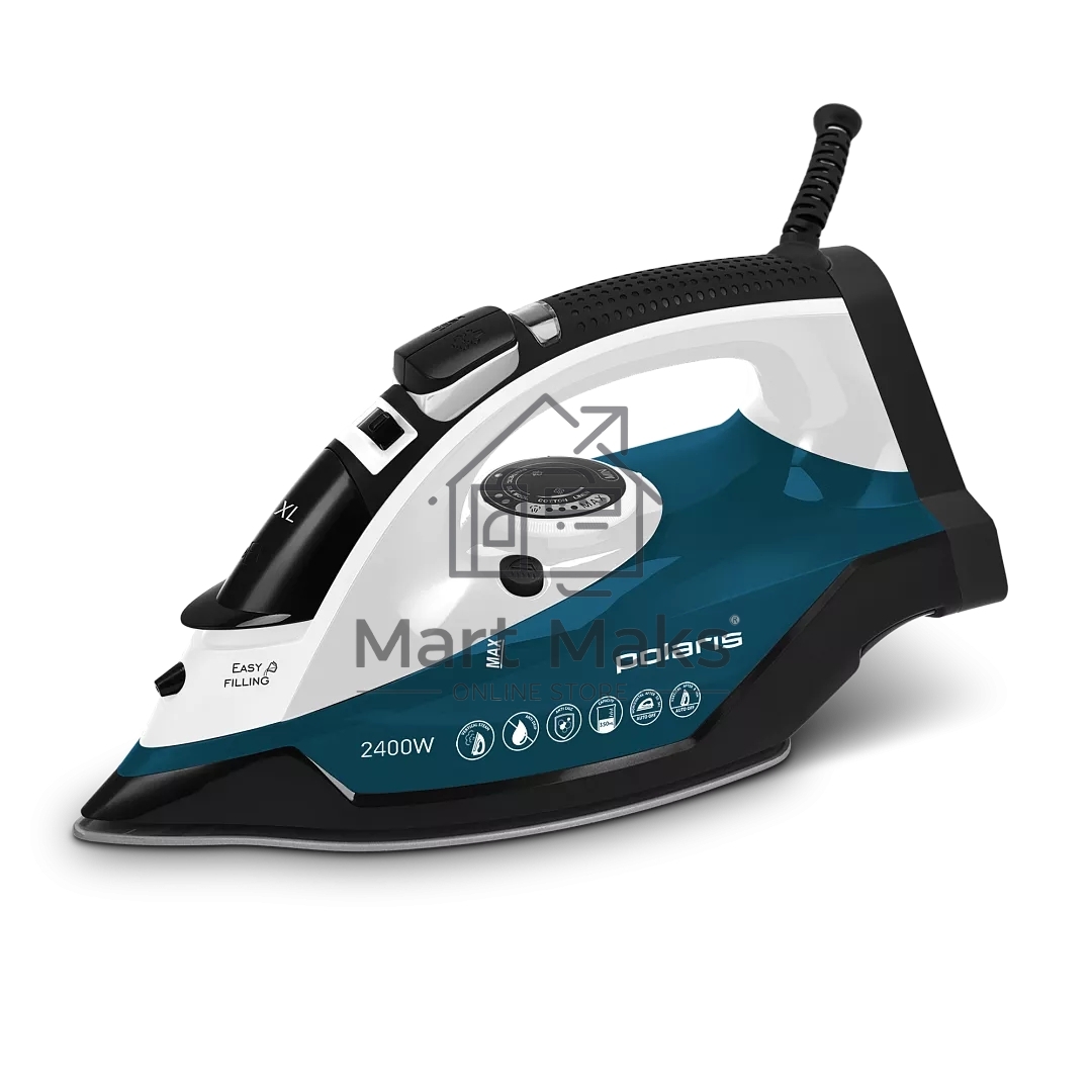 Утюг  Polaris PIR 2420AK с отпар., Белый/Бирюзовый