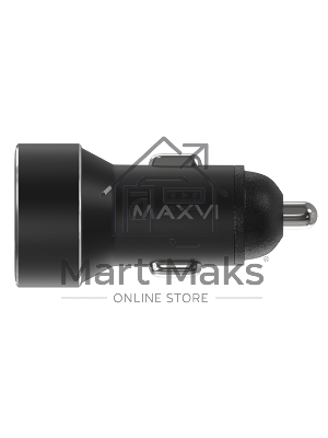 Автомобильное зарядное устройство Maxvi CCM-M602PD LED metallic черный 6A, 1xUSB, 1xType-C, QC3.0