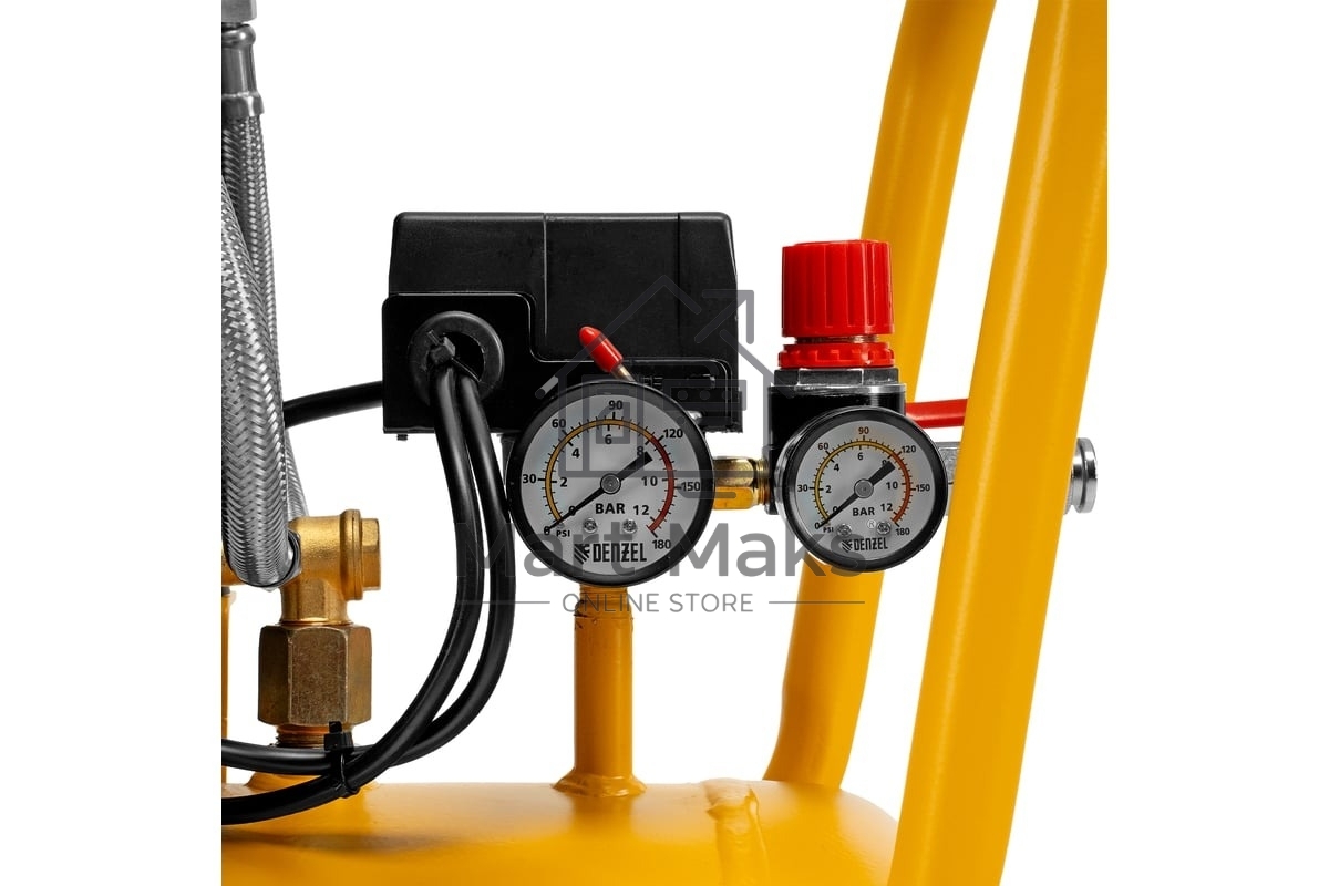 Компрессор безмасл. малошумный Denzel DLP -3000/50, 3 кВт, 2х1,5 кВт,50 л, 2850 об/мин,500 л/мин