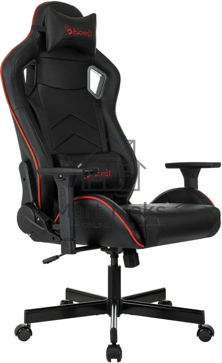 Кресло игровое A4Tech Bloody GC-840 черный, сиденье черный, эко.кожа, с подголов. крестов. металл черный, пластик черный