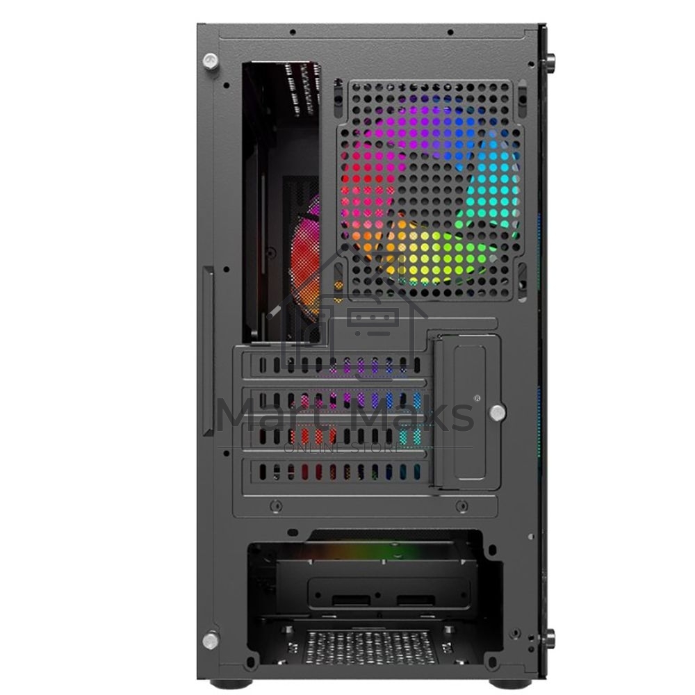 Компьютерный корпус Powercase Mistral Micro A3B ARGB, Tempered Glass, 2x 140mm ARGB PWM+1x 120mm ARGB PWM, черный, mATX (CMMAB-A3)