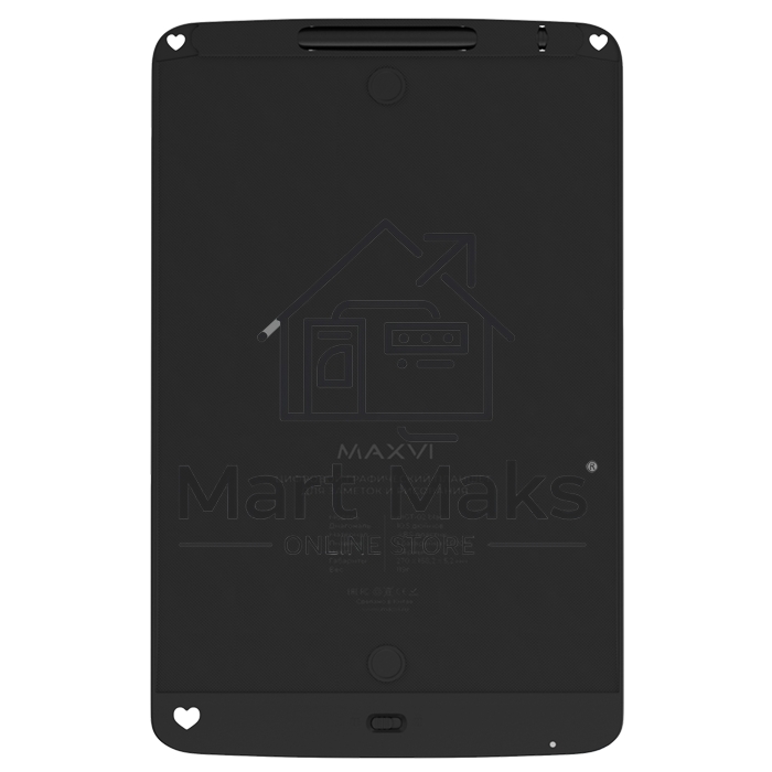 Графический планшет Maxvi MGT-02 черный, LCD планшет для заметок и рисования
