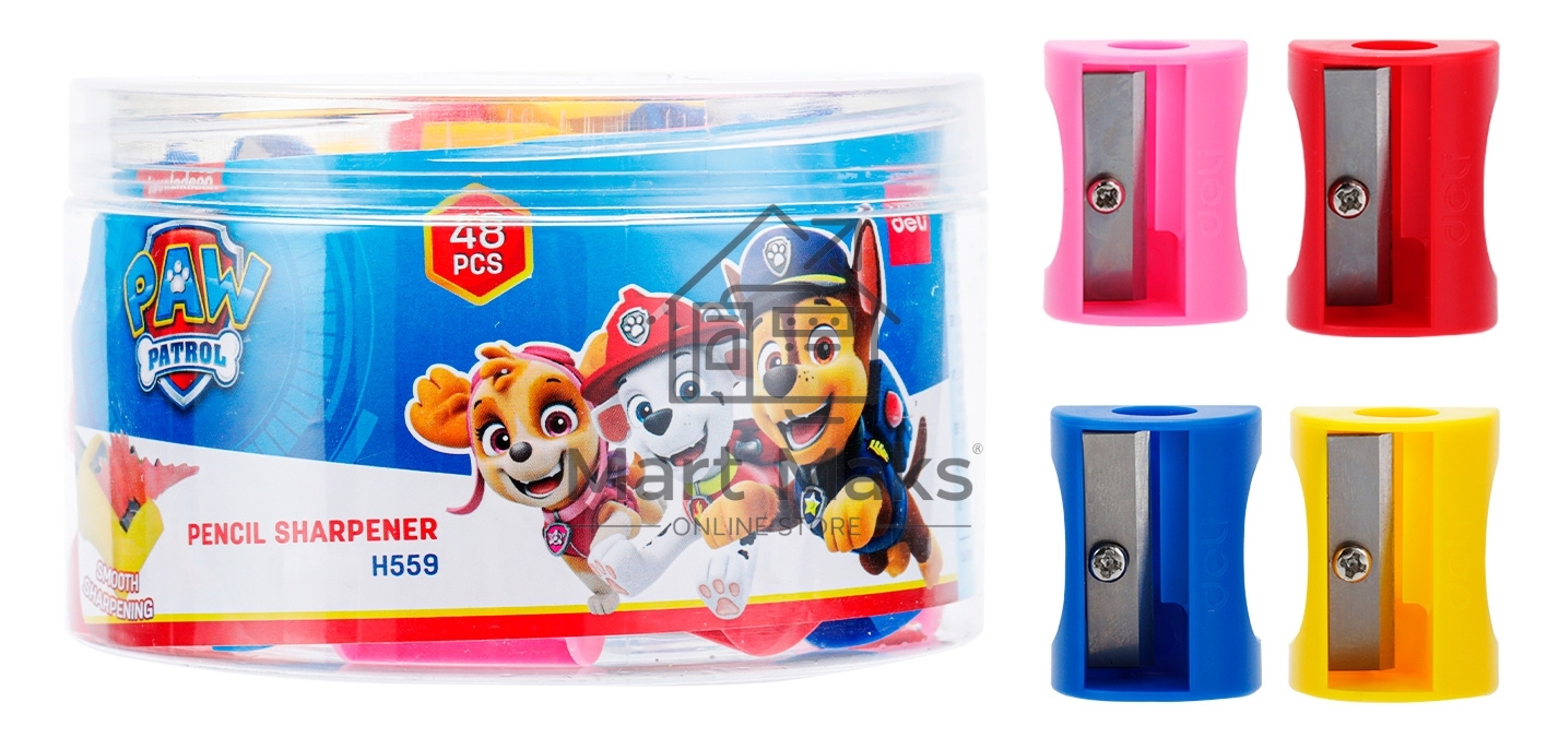 Точилка для карандашей ручная Deli EH559 Paw Patrol, 1 отверстие, пластик, ассорти