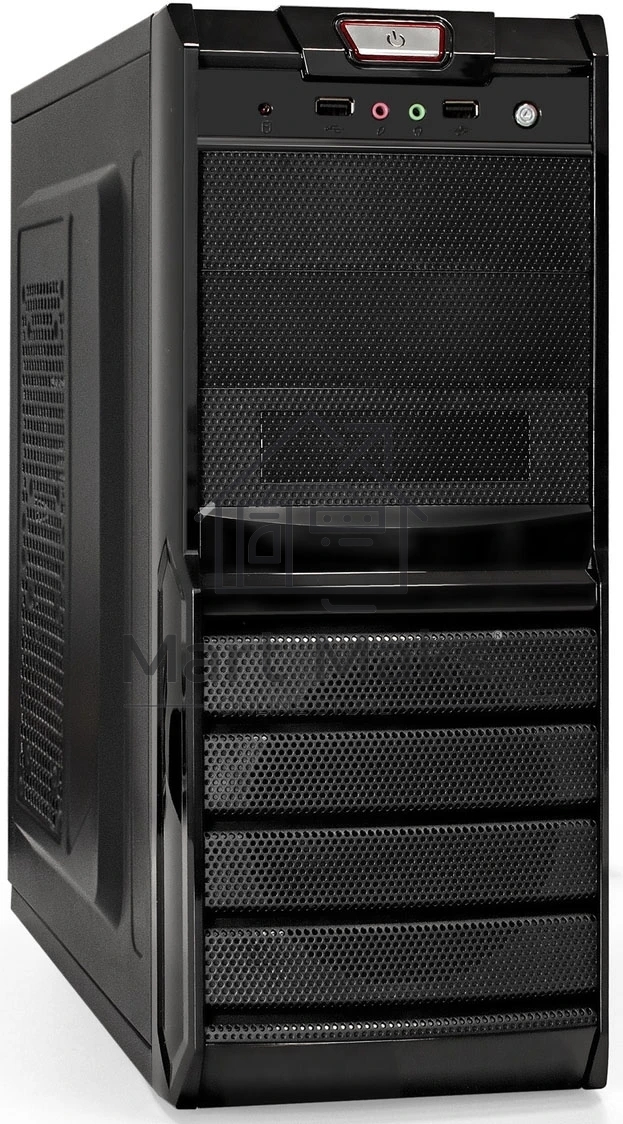 Компьютерный корпус Miditower ExeGate XP-329S-UNS350 (ATX, БП UNS350 с вент. 12см, 2*USB, аудио, черный)