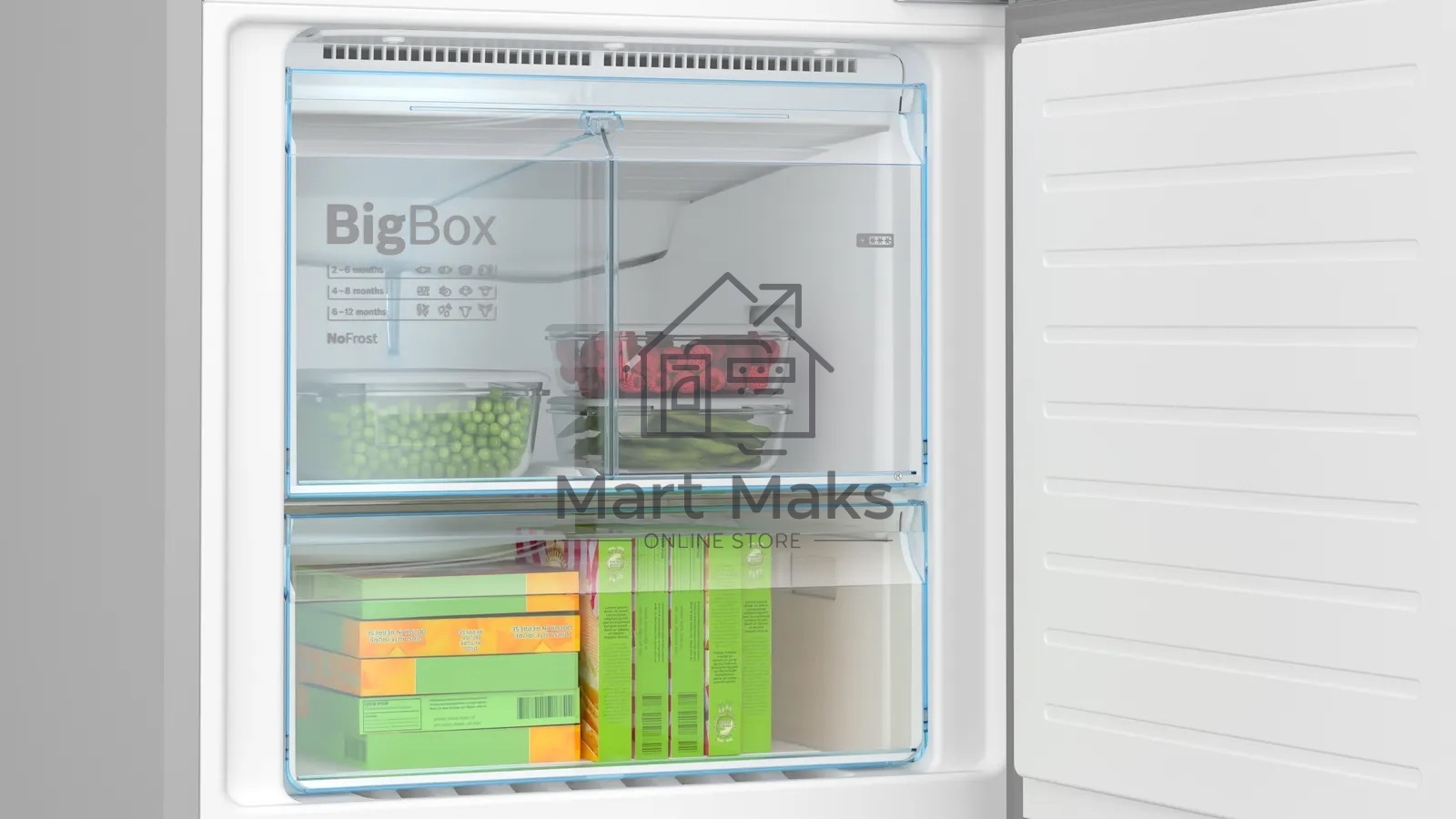 Холодильник Bosch KGN56CX30U нержавеющая сталь двухкамерный 400/105л морозилка снизу, No Frost