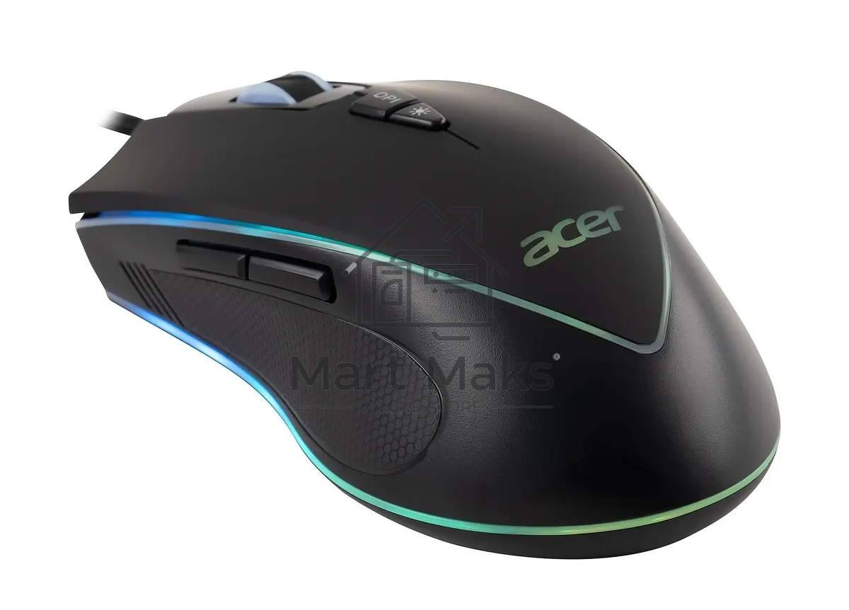 Мышь проводная Acer OMW131 черный, 6400 dpi, USB, кнопки - 7