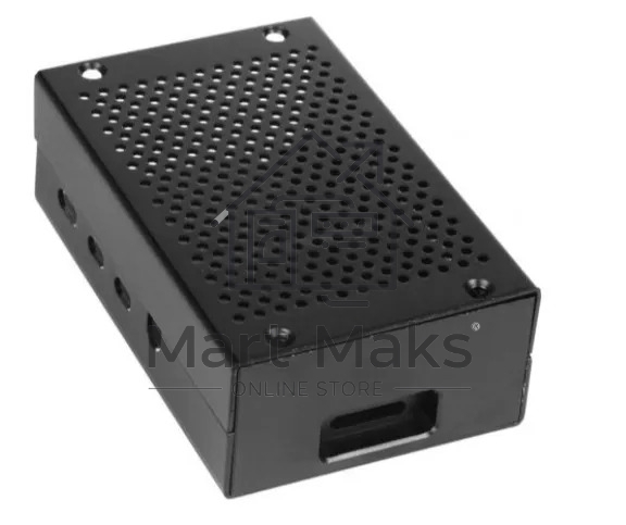 Корпус перфорированный Qumo, Aluminum Case, Raspberry Pi 4B, black(RS026)