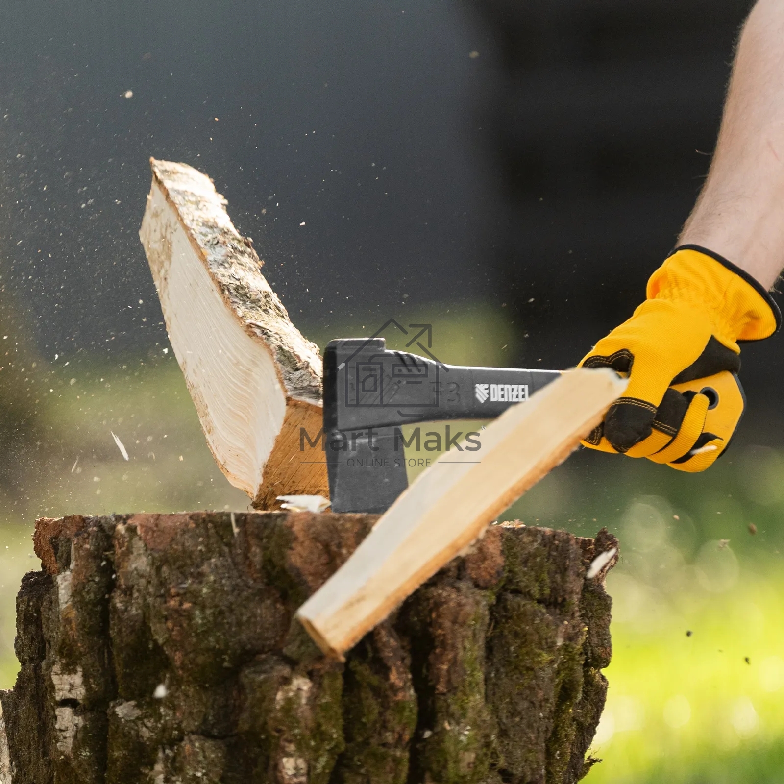 Топор-колун Denzel 21430 F3, 640 гр, двухкомпонентная рукоятка, 320 мм