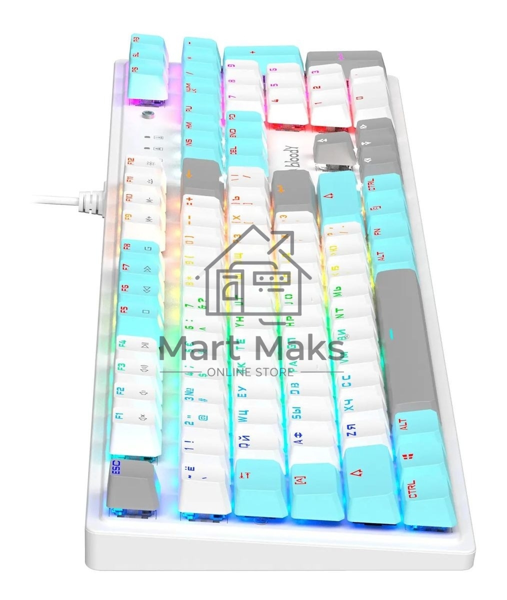 Клавиатура проводная A4Tech Bloody S510N USB белый
