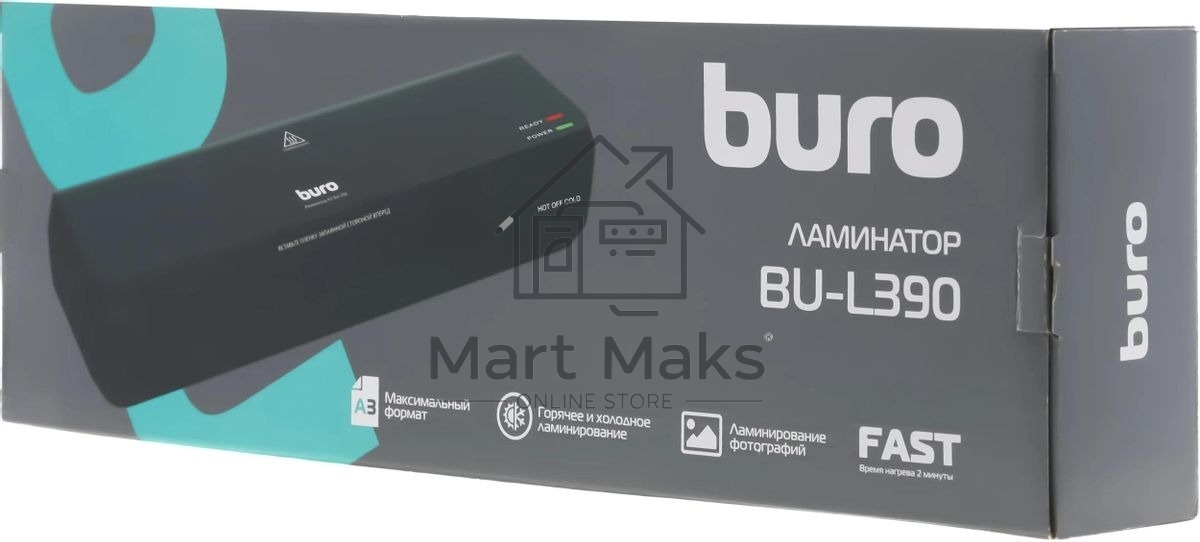 Ламинатор Buro BU-L390 черный A3 (70-125мкм) 30см/мин (2вал.) хол.лам. лам.фото