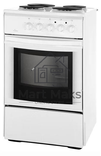 Плита электрическая Flama AE 1406 W белый, конфорок 4 электрических, духовка 50 л, 50 см x 85 см x 60 см
