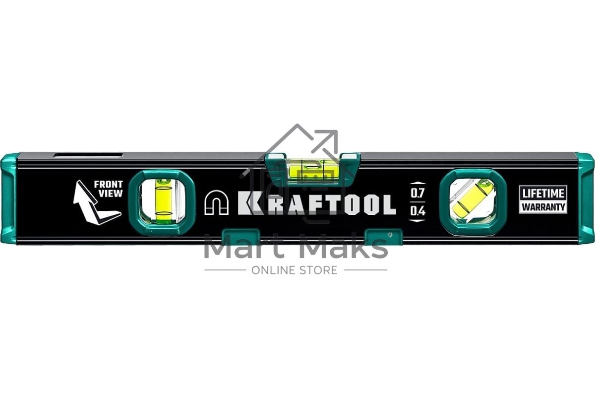 Компактный магнитный уровень с зеркальным глазком Kraftool 300 мм