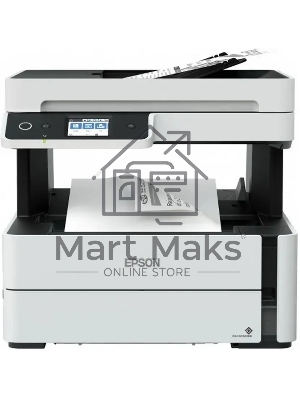 МФУ струйный Epson M3170 (C11CG92501), A4, ч/б, печ. до 39 стр/мин., 2400 x 1200 dpi (печать) 1200x2400dpi (скан.), USB, RJ-45, Wi-Fi, Air Print