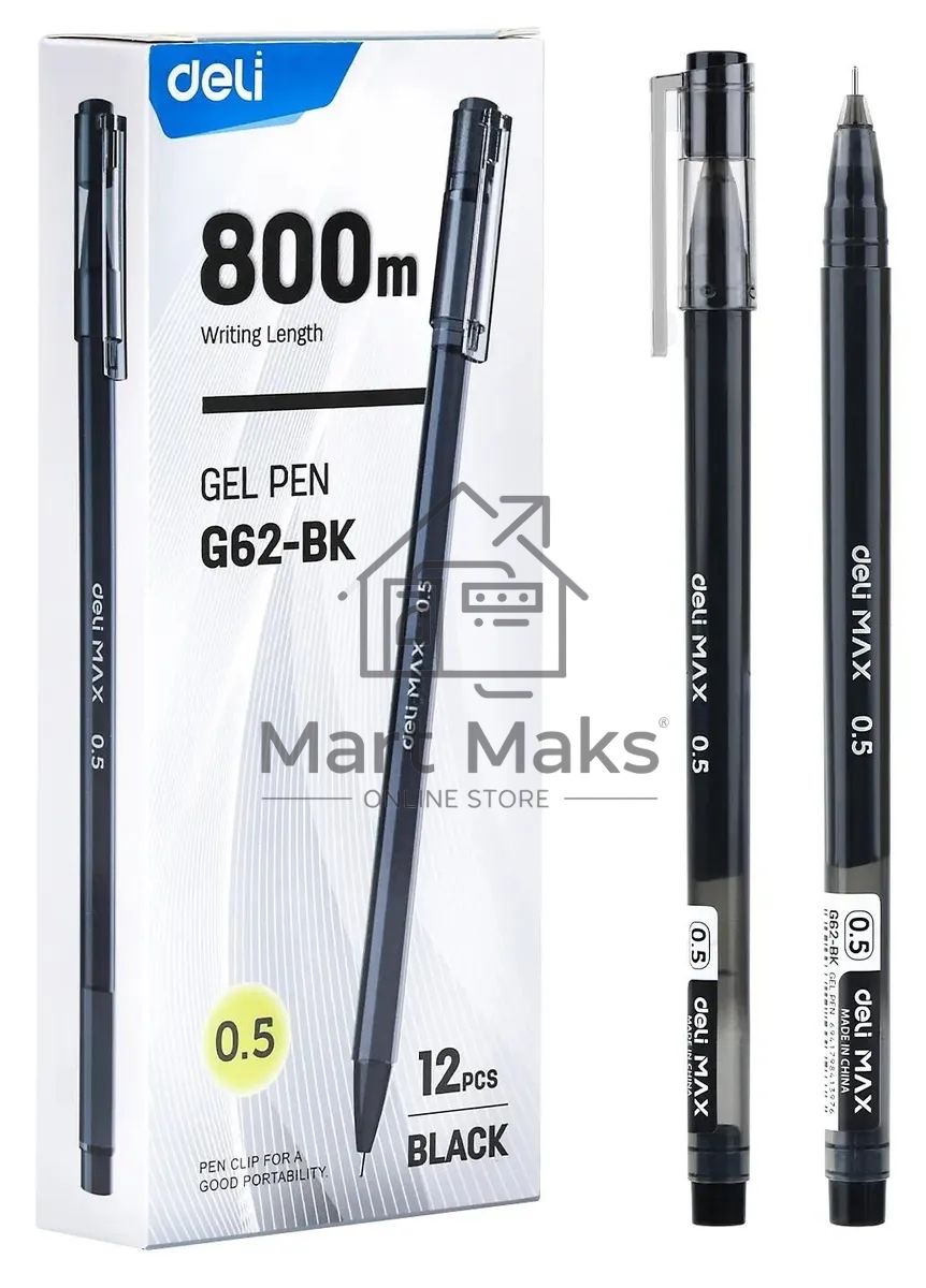 Ручка гелевая Deli MaX EG62-BK черн d=0.5мм черн. черн.