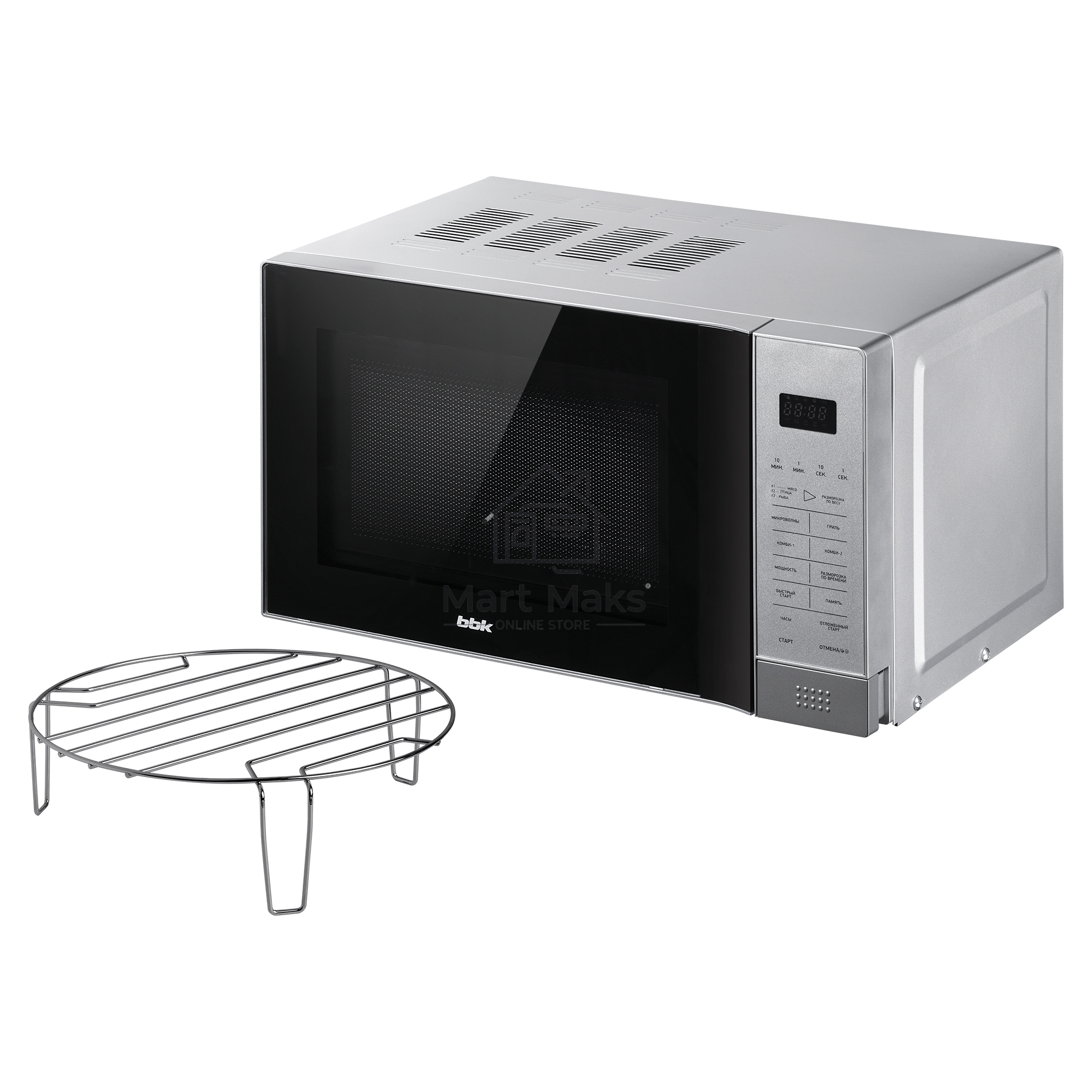 Микроволновая печь BBK 20MWG-736S/BS серебристый/черный, 20 л, 700 Вт, сенсор
