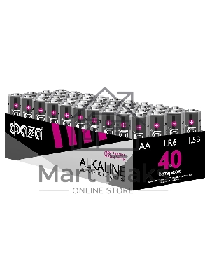 Элемент питания щелочной LR6 Alkaline Pack-40 (уп.40шт) ФАZА 5023017, 1.5 В