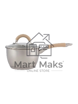 Ковш MALLONY Fortuna нержавеющая сталь, с крышкой 1,65 л, диаметр 16 см, капсулированное дно