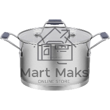 Кастрюля Maunfeld Madison MF50MS01CR из нержавеющей стали со стеклянной крышкой, 22см, 4,7л.