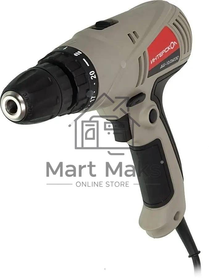 Дрель-шуруповерт сетевой ИНТЕРСКОЛ ДШ-10/260Э2, Сетевая, 260Вт