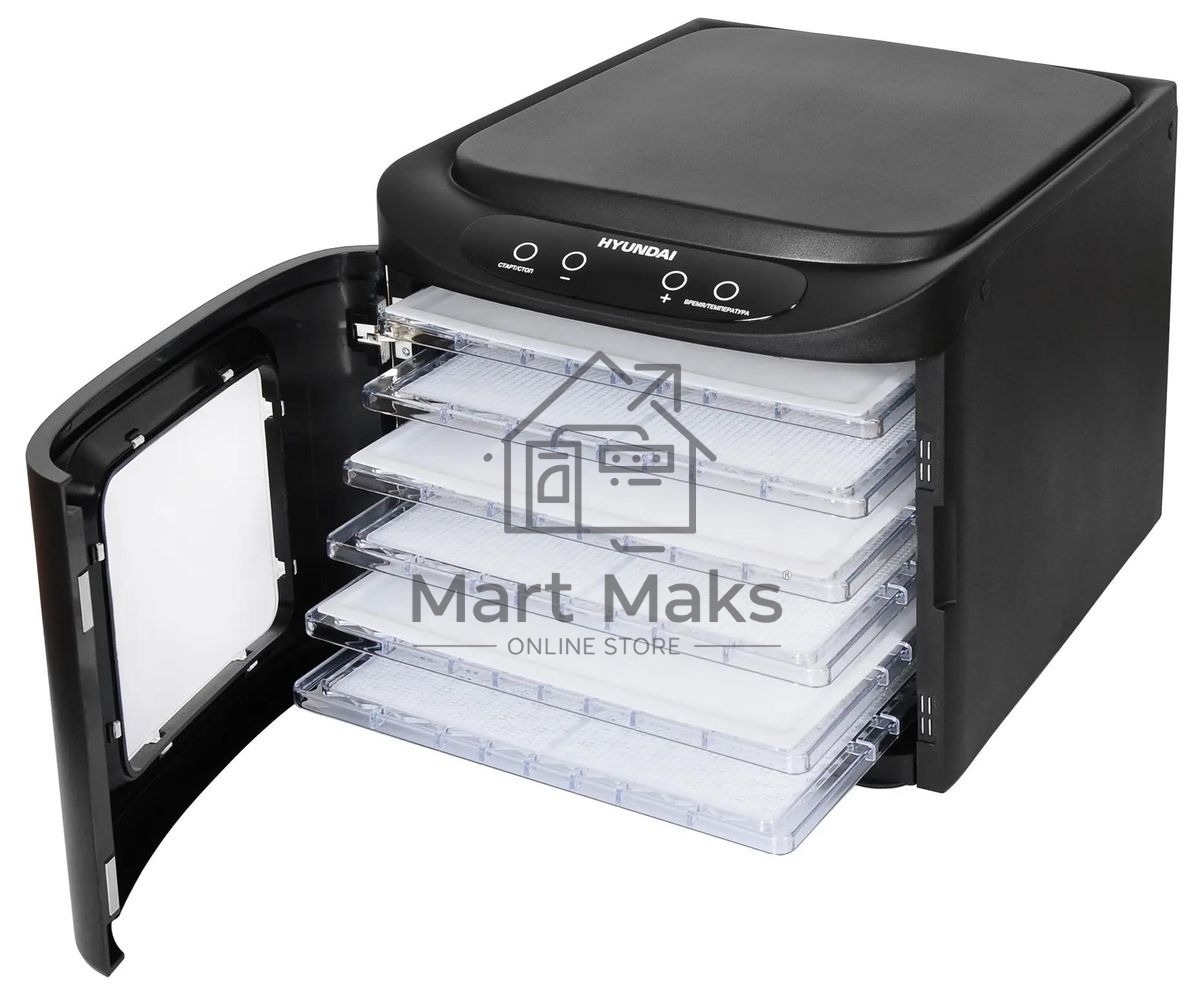 Сушка для фруктов и овощей Hyundai HYFD-P1203 12под. 500 Вт, черный