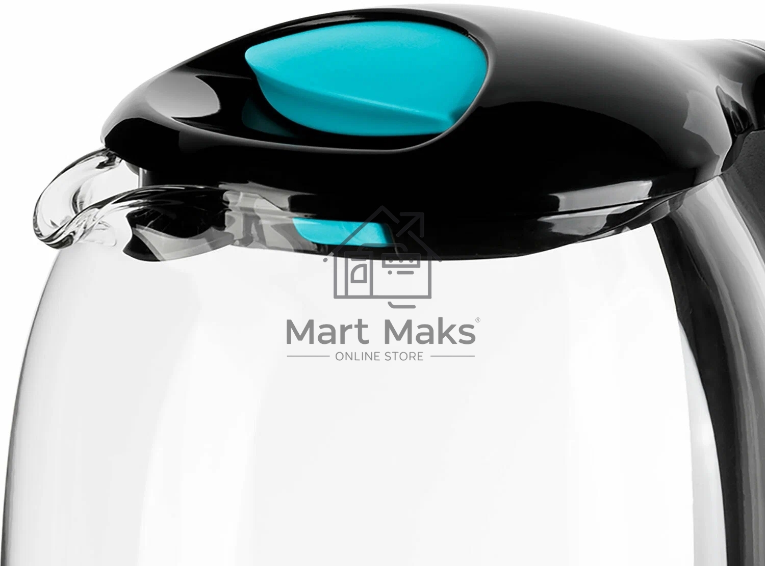 Чайник электрический Kitfort КТ-625-1 1.7л. 2200Вт черный/голубой (корпус: стекло)