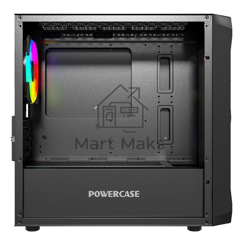 Компьютерный корпус Powercase Mistral Micro A3B ARGB, Tempered Glass, 2x 140mm ARGB PWM+1x 120mm ARGB PWM, черный, mATX (CMMAB-A3)