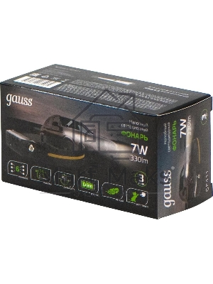 Фонарь налобный Gauss GFL411 черный 7Вт лам.:светодиодный встроенный аккумулятор