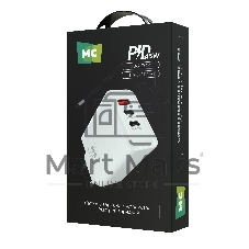 Сетевое зарядное устройство MORE CHOICE NC90 1USB+2Type-C 3.0A PD 45W, белый
