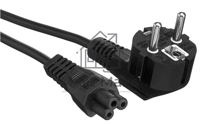 Кабель питания ноутбуков ExeGate Power PC5-0,5P (Евровилка Schuko->C5, VDE-250V-3*0.5mm2, медь, черный, 6A, 0.5м)
