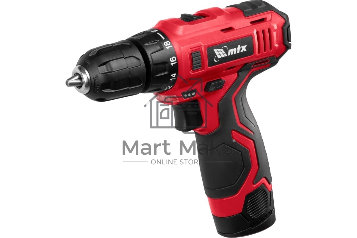 Дрель-шуруповерт аккумуляторная MTX MCDL-12-02P, Аккумуляторная, 12В, 2 АКБ, Кейс