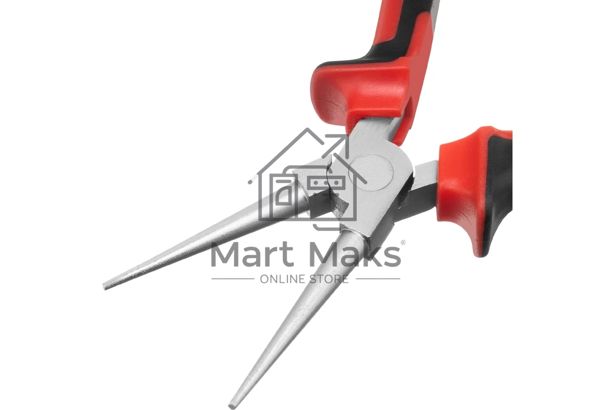 Круглогубцы Matrix 17355 NICKEL 160 мм, никелированные, двухкомпонентные рукоятки