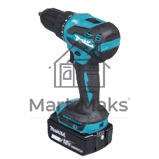 Дрель-шуруповерт Makita DHP490F005, 18 В, 3 Ач, 50 Нм, бесщеточный, ударный