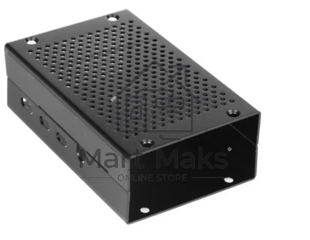 Корпус перфорированный Qumo, Aluminum Case, Raspberry Pi 4B, black(RS026)