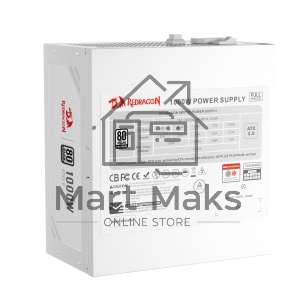 Блок питания для ПК Redragon RGPS-1000W 1000Вт,модульный,80+Plat,белый
