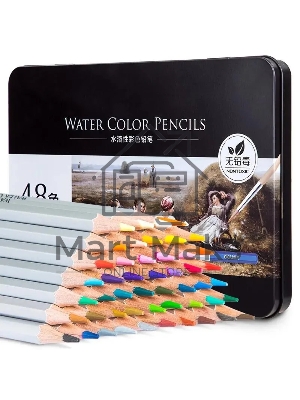 Карандаши цветные Deli Nuevo 6523, липа, 48 цветов, коробка металлическая