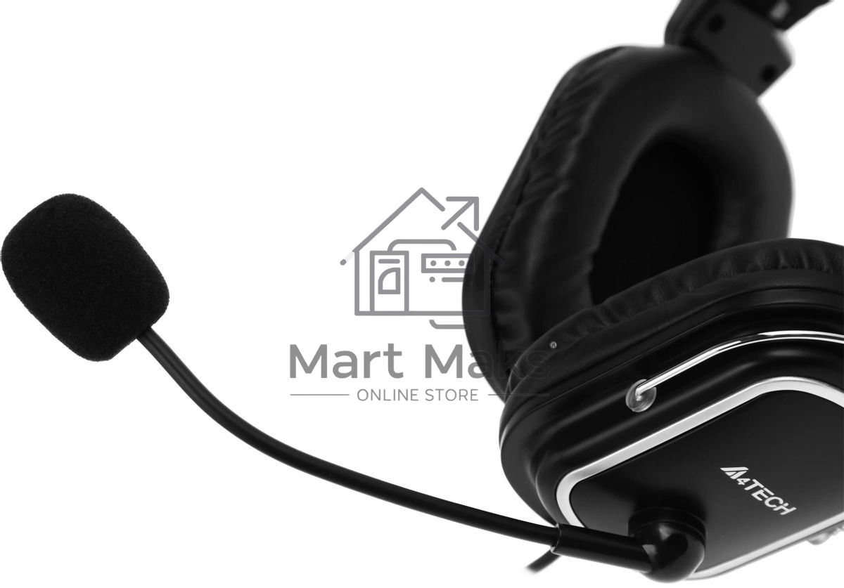 Гарнитура проводная с микрофоном A4Tech HU-50 черный 2м накладные USB оголовье