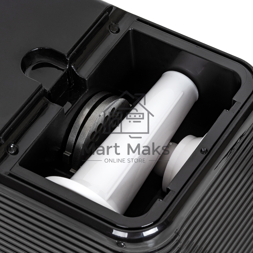 Мясорубка электрическая JVC JK-MG128 черный, 2500 Вт, 2.7 кг/мин, реверс, металлический лоток, насадки - 4