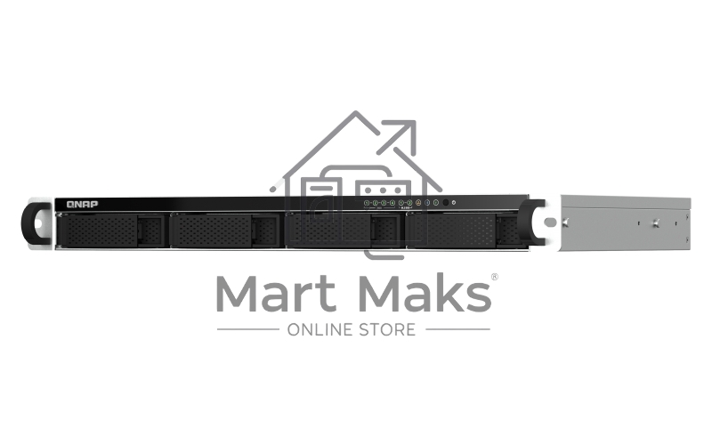Сетевое хранилище SMB QNAP TS-464eU-8G NAS 4 HDD trays, rackmount 1U, 1 PSU. 4-core Intel Celeron N5105/N5095 2.0-2.9 GHz, 8 GB RAM, 2x2.5GbE, 2xUSB 3.2 Gen 2 (10Gbps), 2xUSB 2.0, 1xHDMI, 2xM.2 PCIe Gen 3 x1 slots, W/o rail kit RAIL-B02