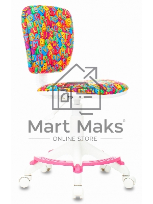 Кресло детское Бюрократ CH-W204/F мультиколор алфавит, крестовина пластик, подст. для ног, пластик белый