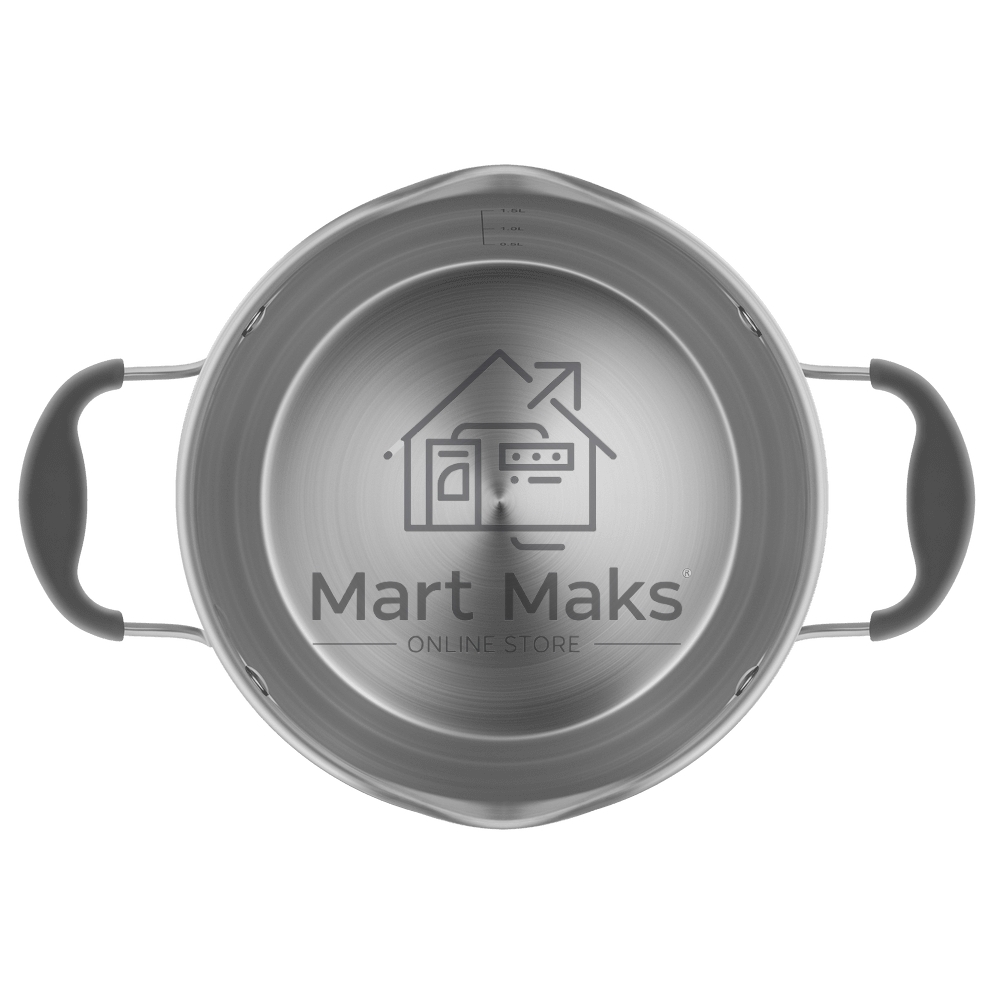 Кастрюля Maunfeld LAURA MCS22S08GR из нержавеющей стали со стеклянной крышкой, 18 см, 2,2 л.