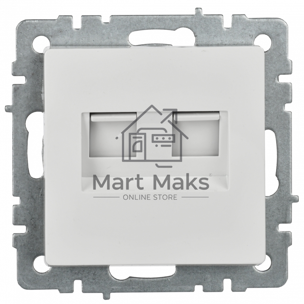 Розетка компьютерная двойная IEK BRITE РК10-2-БрБ RJ45 кат.5E белый