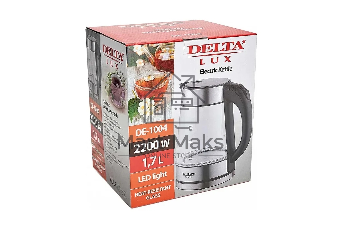 Чайник электрический DELTA LUX DE-1004 стекло