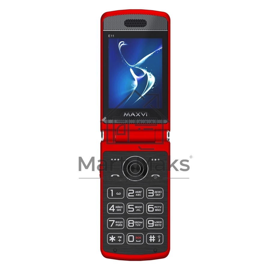 Мобильный телефон Maxvi E11 красный/серебристый