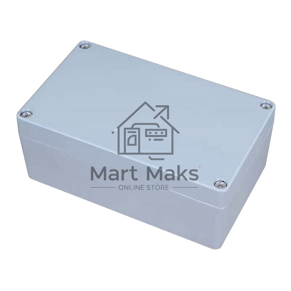Корпус ACD XG387 Metal case IP65, 200*120*80mm, металлический, 3 отверстия (28 + 28 + 23мм) с резиновыми заглушками, серебристый, совместим с Raspberry Pi 3B, 3B+, 4, Orange Pi