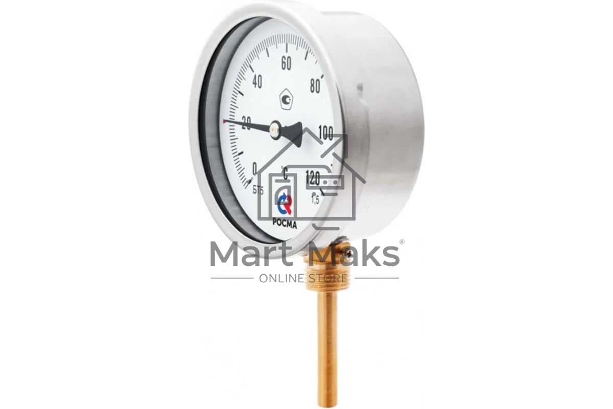 Термометр биметаллический радиальный БТ-52.211 0...120С 1/2' 64 кл.1.5